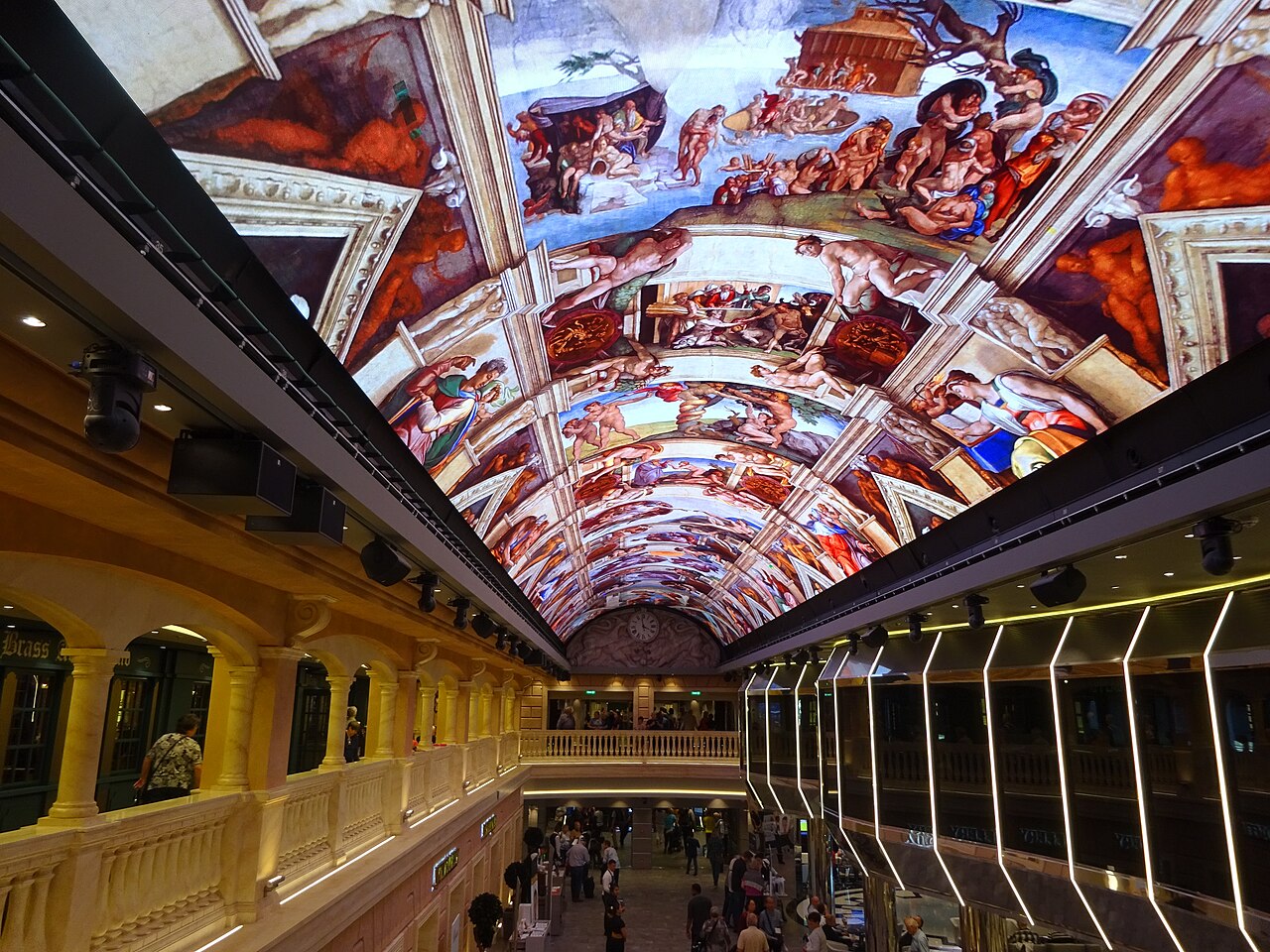 The Galleria Meraviglia promenade with its LED sky ceiling