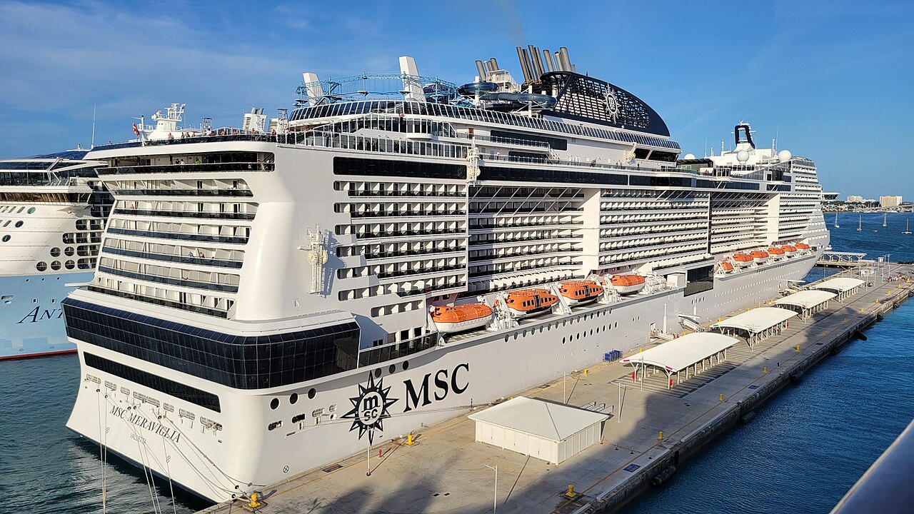 MSC Meraviglia docked at Nassau Cruise Port, Bahamas